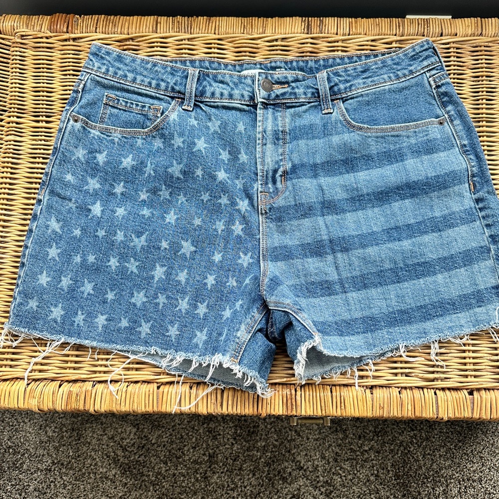 Old Navy Blue Stars & Stripes America USA Jean Shorts